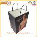 Hot sale foldable kraft paper gift shopping bag with twisted handle for clothes